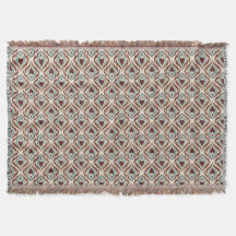 Elegant damask style - teal & brown colour