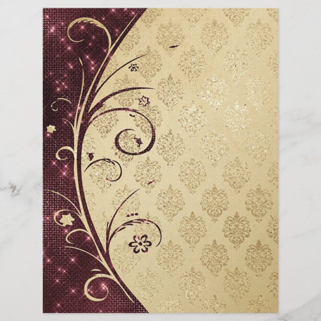 Elegant Damask Texture Scrapbook Paper (Front)