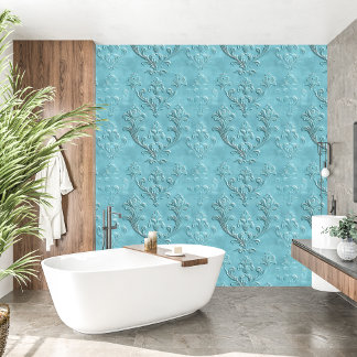Elegant Damask Turquoise Baroque  Wallpaper