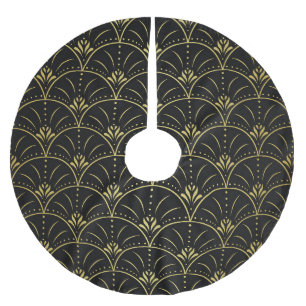 Elegant damask, vintage floral design. brushed polyester tree skirt