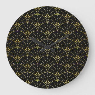 Elegant damask, vintage floral design. large clock