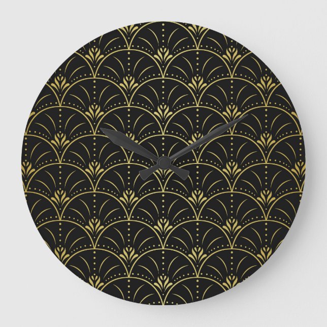 Elegant damask, vintage floral design. large clock (Front)