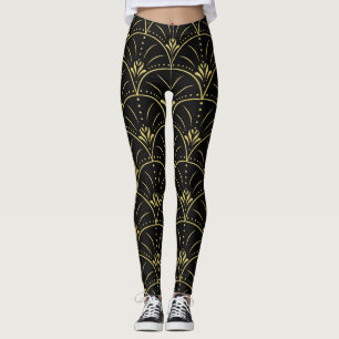 Elegant damask, vintage floral design. leggings