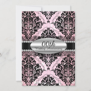 Elegant Damask Wedding Anniversary Invite