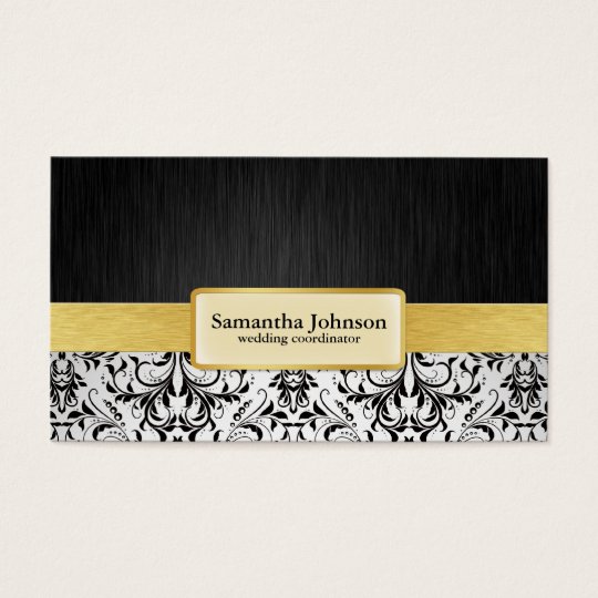 Elegant Damask Wedding Coordinator Business Cards