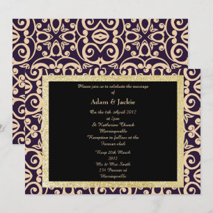 ELEGANT Damask WEDDING Invitation
