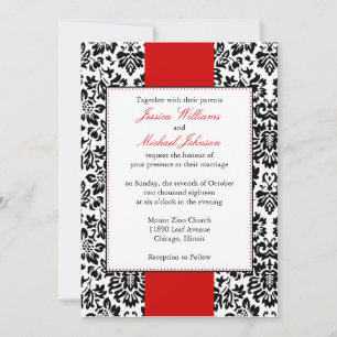 Elegant Damask Wedding Invitation