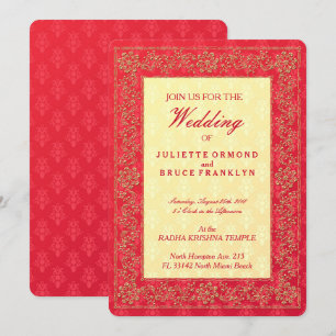 Elegant Damask Wedding - Invitation Card