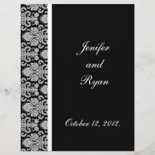 elegant damask wedding menu