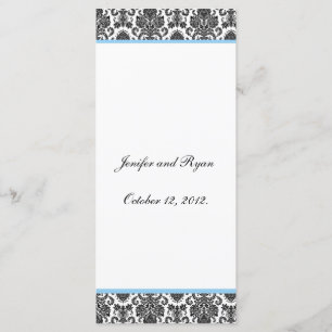 Elegant damask Wedding Menu Rack Card Template