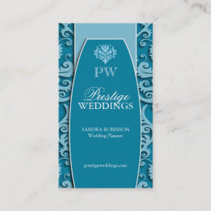 Elegant Damask Wedding Planner Business Cards