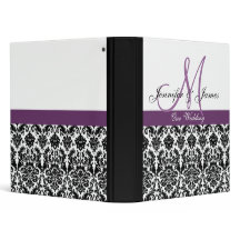Elegant Damask Wedding Planner Plum Purple