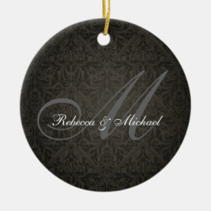 Elegant Damasked Monogram Ornament