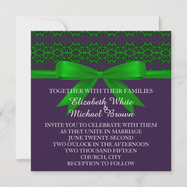 Elegant Damasks Wedding Invitation (Front)