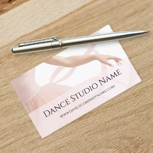 Elegant Dance Studio Ballet Dancer Blush Pink Business Card
