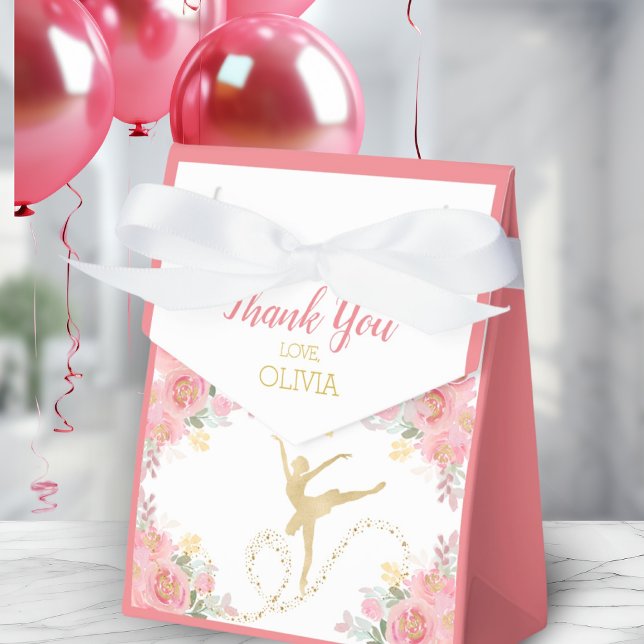Elegant Dancer | Ballet Floral Custom Thank You  Favour Box (Elegant Dancer | Ballet Floral Custom Thank You Favor Boxes)