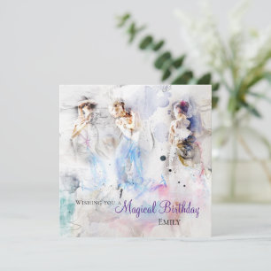 Elegant Dancers Magical Birthday Pastel colours Card