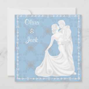 Elegant dancing Blue wedding invitation