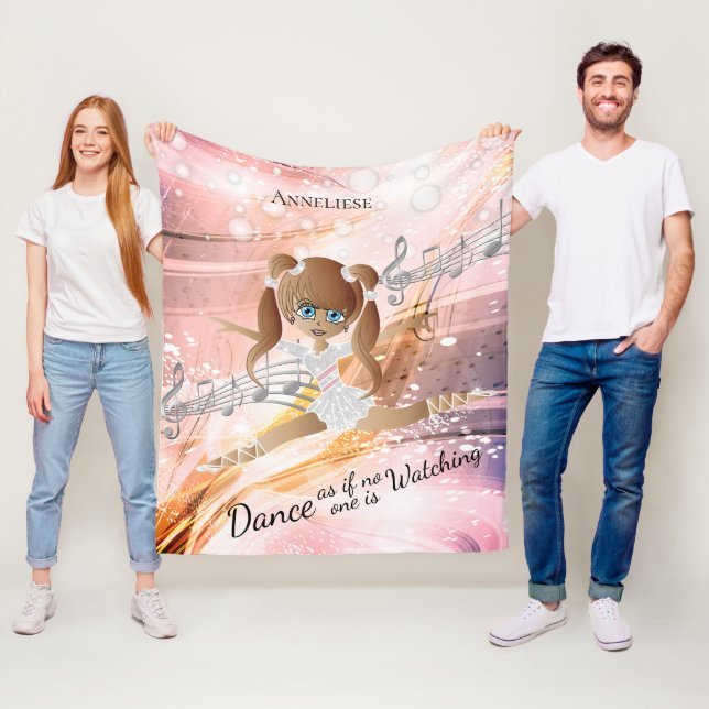 Elegant Dancing Brunette Ballerina -Dance Fleece Blanket (In Situ)