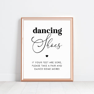 Elegant Dancing Shoes Heart Wedding Favour Sign