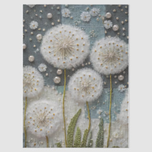 Elegant Dandelion Dreams, Mixed media Tissue Paper