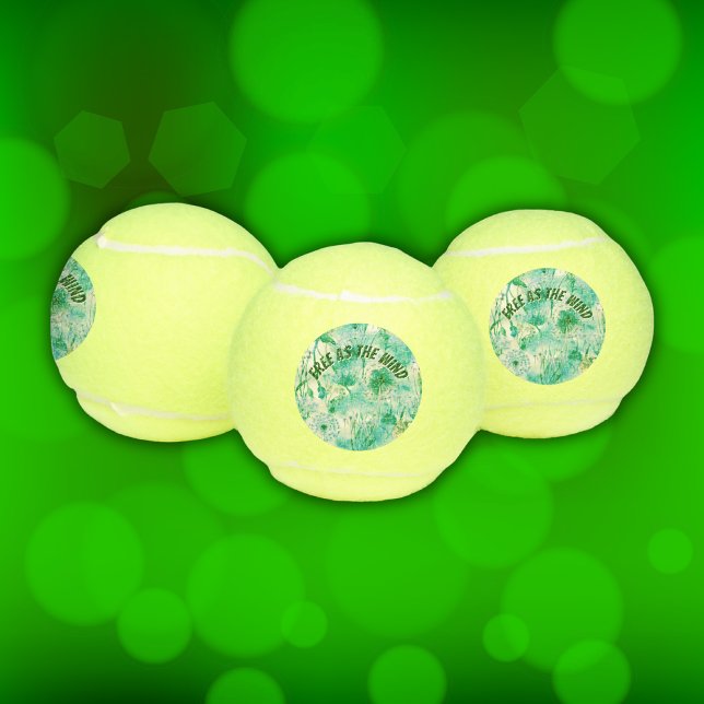 Elegant Dandelion Monogram Green and White | Tennis Balls (Creator Uploaded)