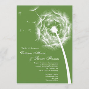 Elegant Dandelion wedding invitation