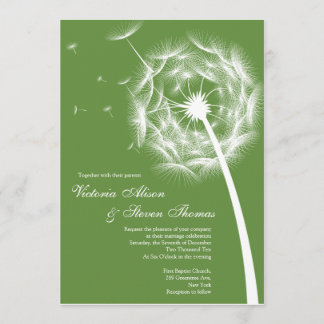 Elegant Dandelion wedding invitation