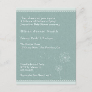 Elegant Dandelions Spring Baby Shower Invitations