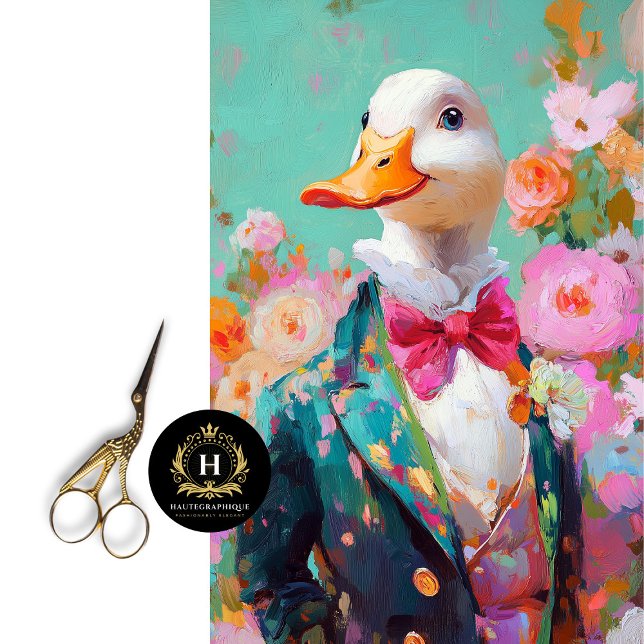 Elegant Dapper Duck Whimsical Decoupage Tissue Paper (Creator Uploaded)