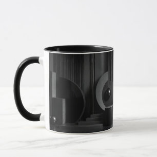 Elegant Dark Abstract Geometric Forms and Shadows Mug