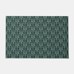 Elegant dark art deco abstract geometric elements doormat