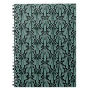 Elegant dark art deco abstract geometric elements  notebook
