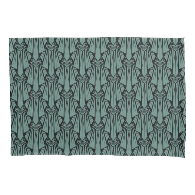 Elegant dark art deco abstract geometric elements  pillowcase (Front)