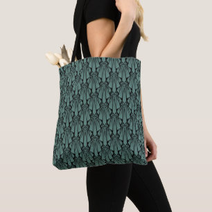 Elegant dark art deco abstract geometric elements  tote bag