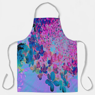 Elegant Dark Blue and Magenta Limelight Hydrangea Apron