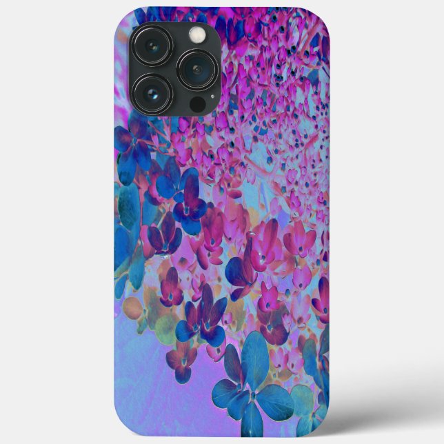 Elegant Dark Blue and Magenta Limelight Hydrangea Case-Mate iPhone Case (Back)