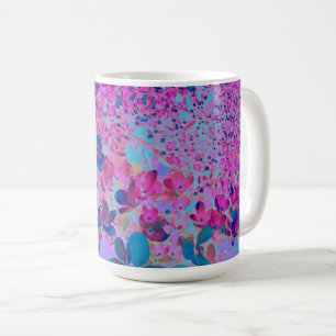 Elegant Dark Blue and Magenta Limelight Hydrangea Coffee Mug