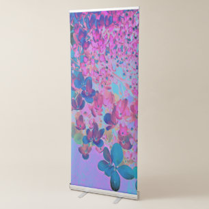 Elegant Dark Blue and Magenta Limelight Hydrangea Retractable Banner