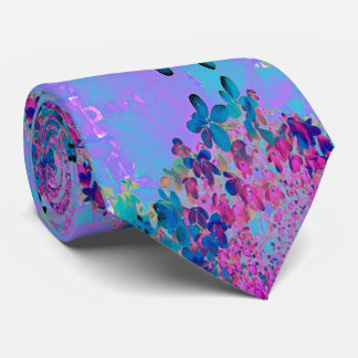 Elegant Dark Blue and Magenta Limelight Hydrangea Tie