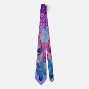 Elegant Dark Blue and Magenta Limelight Hydrangea Tie