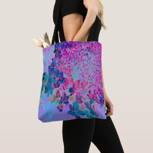 Elegant Dark Blue and Magenta Limelight Hydrangea Tote Bag