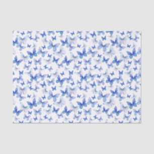 Elegant Dark Blue Butterflies Pattern Tissue Paper