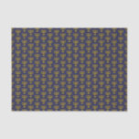 Elegant Dark Blue | Chanukah Hanukkiyah | MENORAH Tissue Paper<br><div class="desc">Elegant dark blue MENORAH Tissue Paper,  showing with faux gold menorah in a tiled pattern. This is a minimalist,  simple,  elegant design,  especially suitable for Hanukkah gifts or crafts.</div>