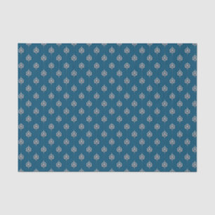 Elegant Dark Blue Damask Pattern Tissue Paper