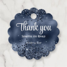 Elegant Dark Blue Glitter and Foil Wedding