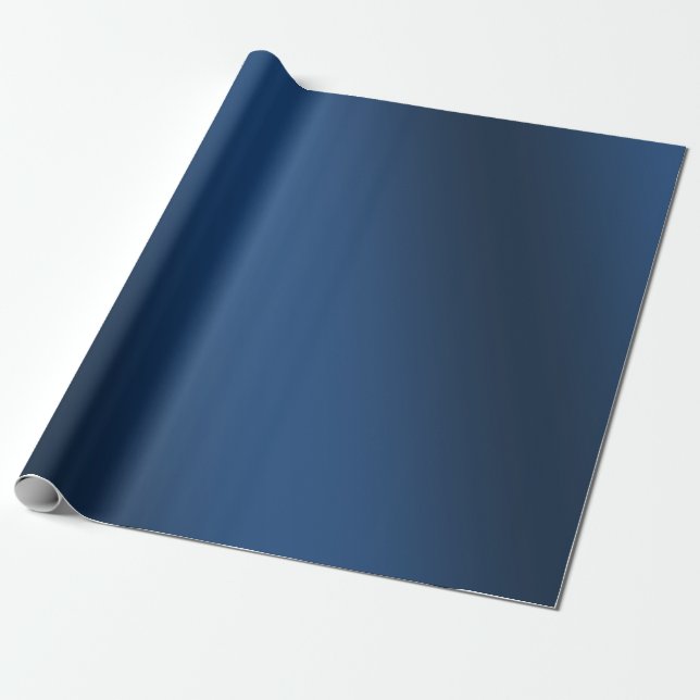 Elegant Dark Blue Gradient Wrapping Paper (Unrolled)