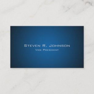 Elegant Dark Blue Ombre Custom Business Cards