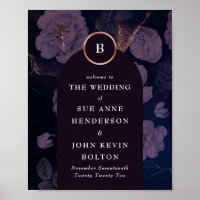 Elegant Dark Boho Floral Arch Rose Gold Wedding
