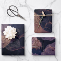 Elegant Dark Boho Floral Purple Fantasy Botanical